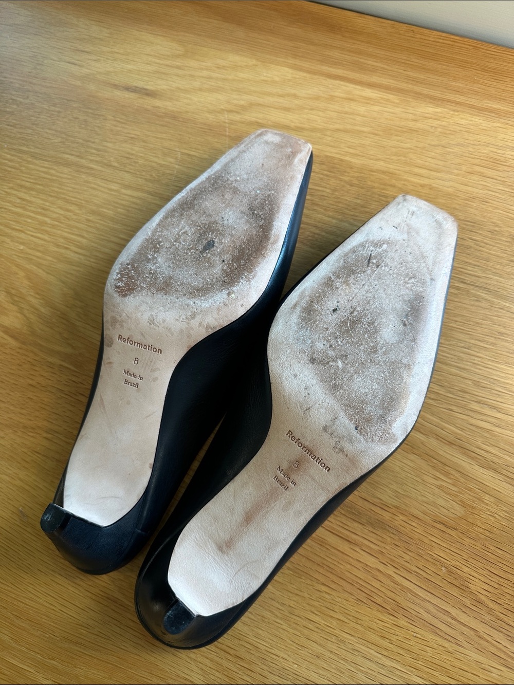 Reformation Black Pointed-Toe Leather Mule Heels - Picture 4 of 4